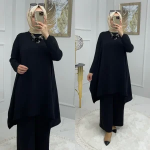 Büyük beden ayrobin kumaş takım