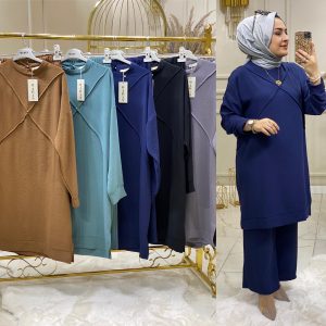 Tunik pantolon takım ayrobin kumaş