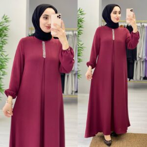 A pile ayrobin kumaş elbise