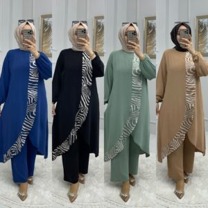 Kayra tunik pantolon takım ayrobin kumaş