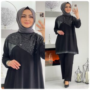 Tunik pantolon takım iki iplik kumaş