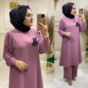 Ayrobin kumaş tunik pantolon takım