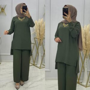 Tunik pantolon takım ayrobin kumaş