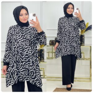 Tunik pantolon takım sandy kumaş
