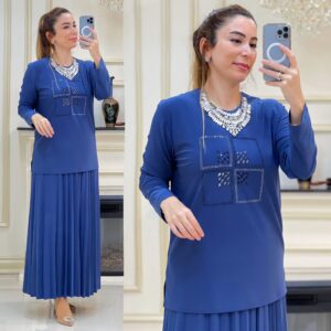 Etekli tunik takım sandy kumaş