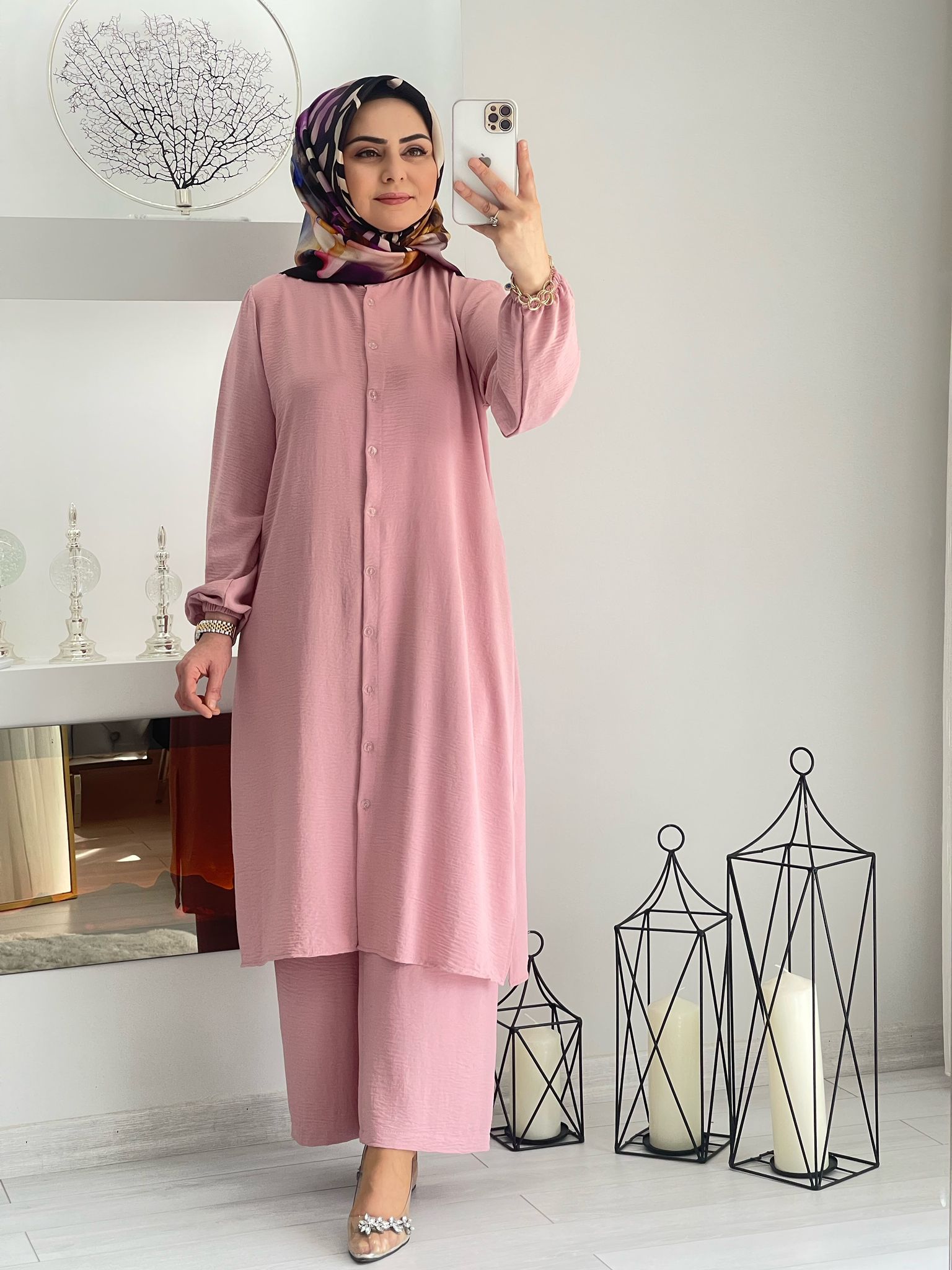 Ayrobin kumaş tunik pantolon takım - Görsel 3