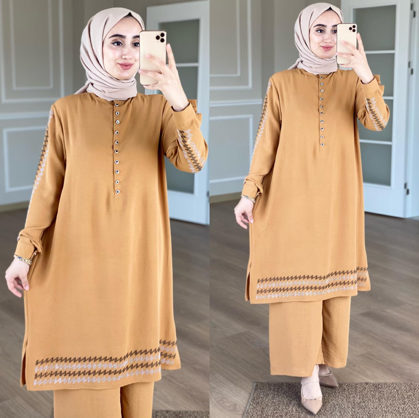 Tunik pantolon takım ayrobin kumaş - Görsel 2