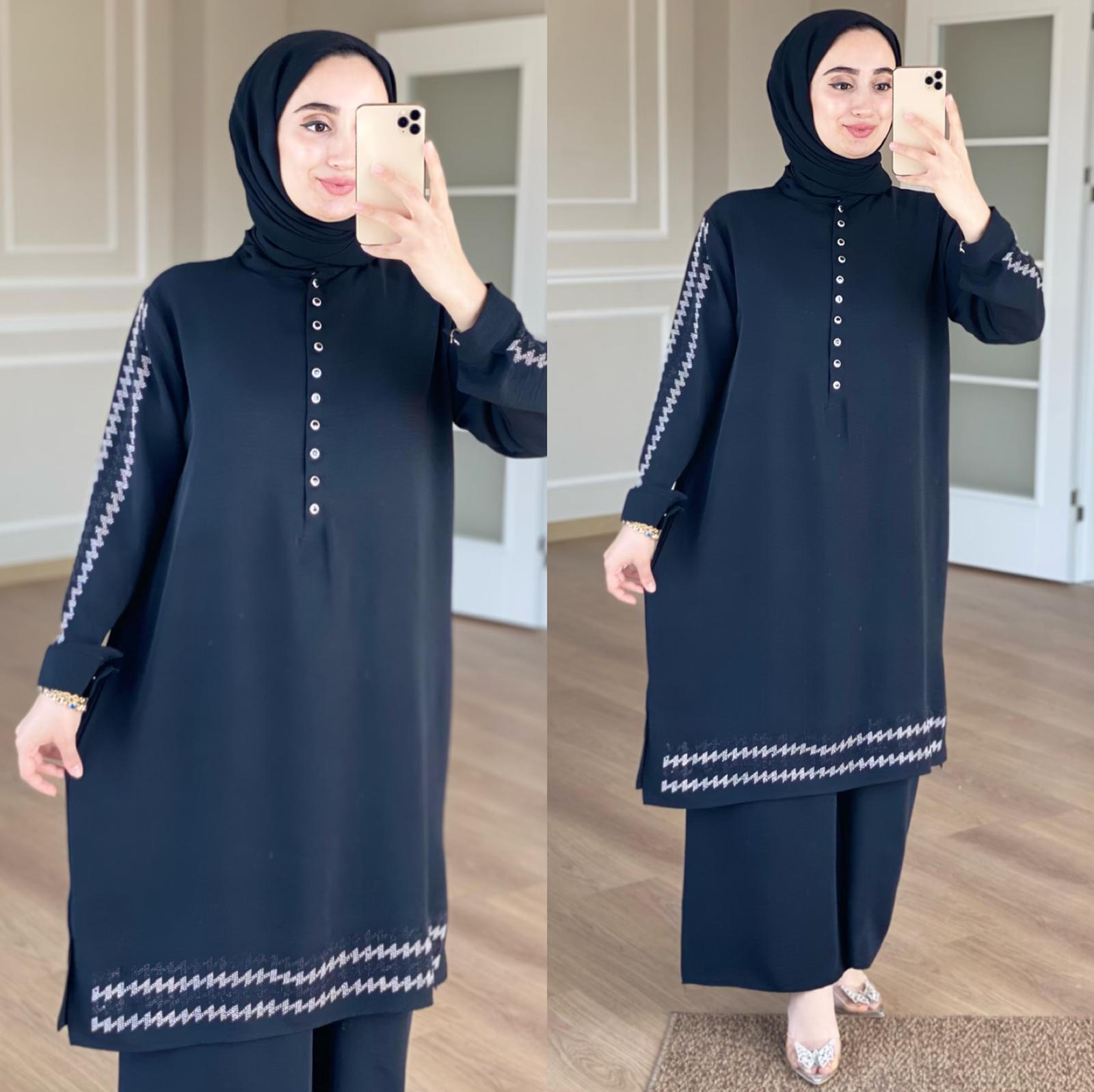 Tunik pantolon takım ayrobin kumaş - Görsel 4