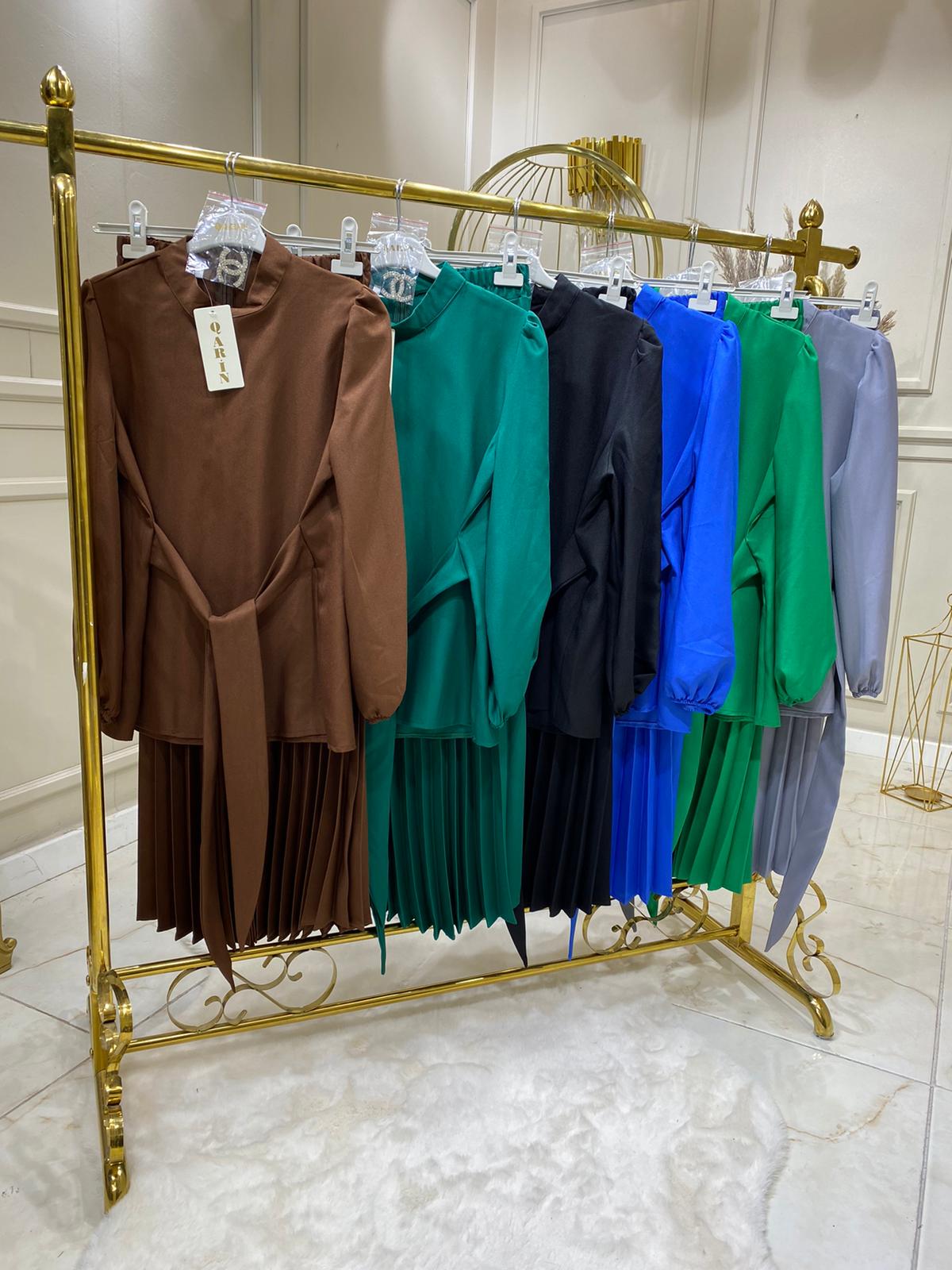 Krep kumaş etek tunik takım - Görsel 3