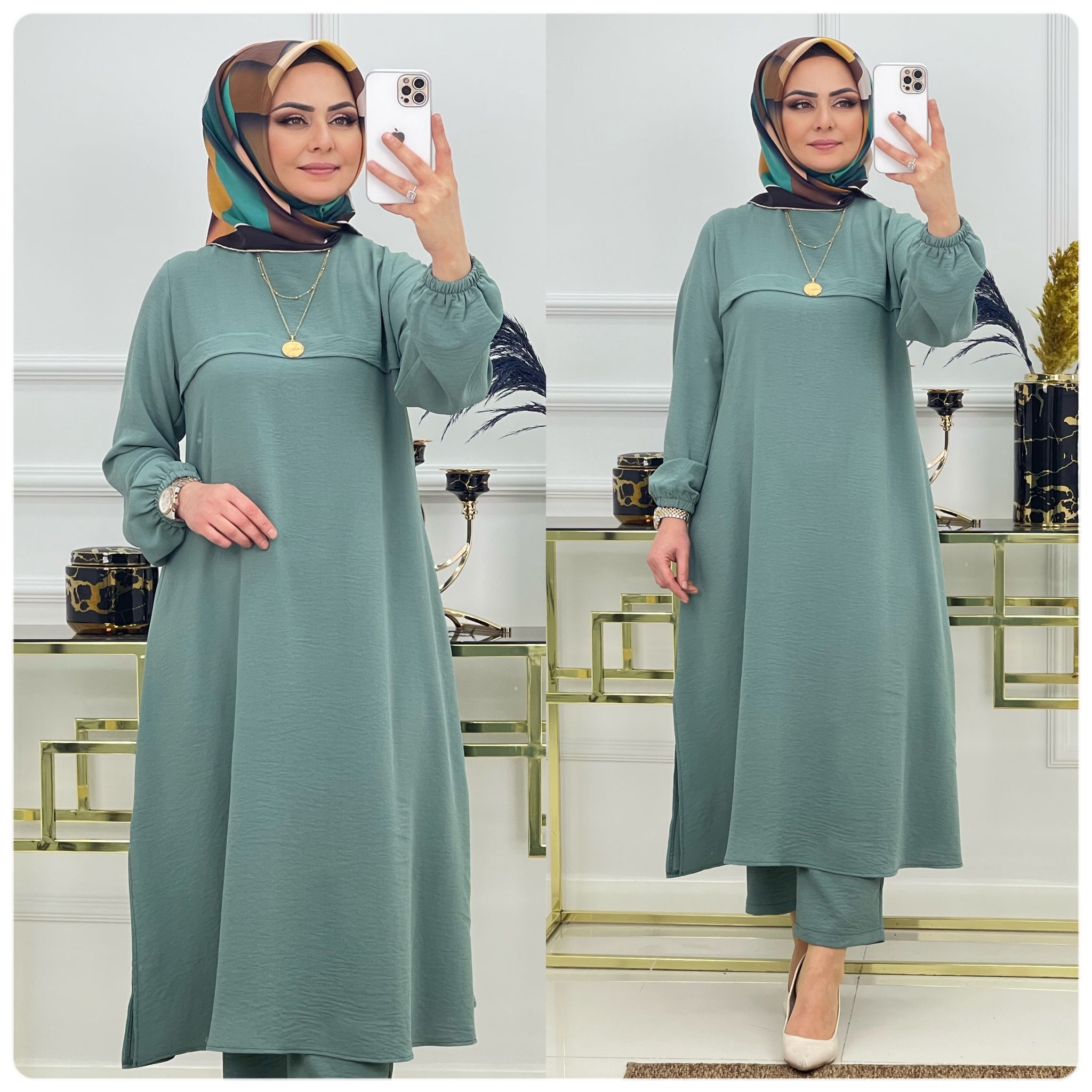 Ayrobin tunik pantolon takım - Görsel 8