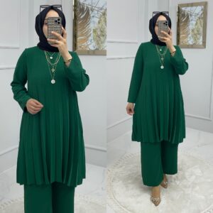 Pile detay ayrobin tunik takım