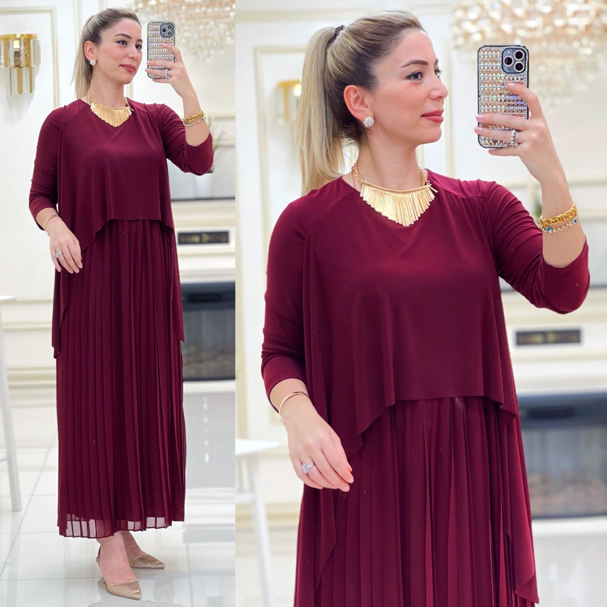 Rüya elbise sandy kumaş şifon detaylı - Görsel 8