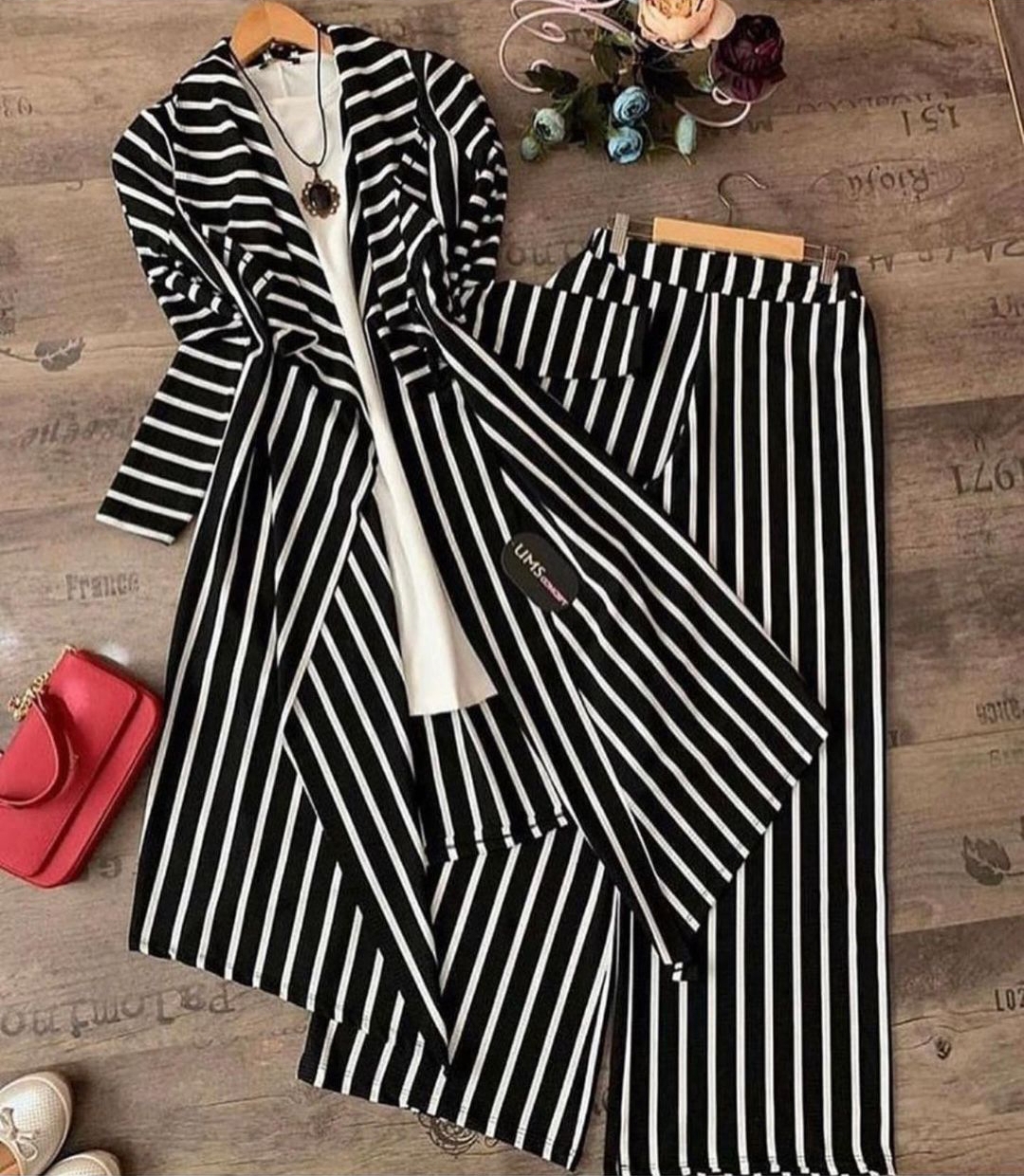 Üçlü kaşkorse tunik pantolon takım