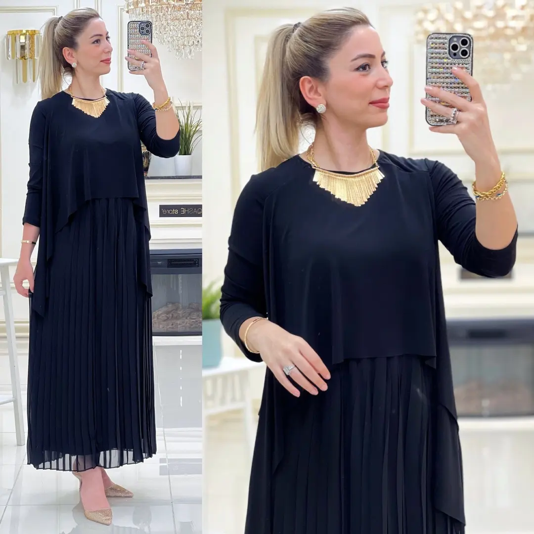 Rüya elbise sandy kumaş şifon detaylı - Görsel 2