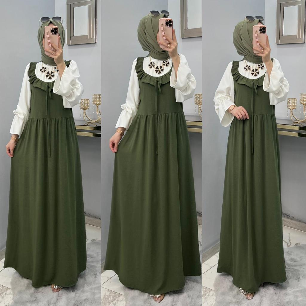 Ayrobin kumaş gömlek elbise - Görsel 8