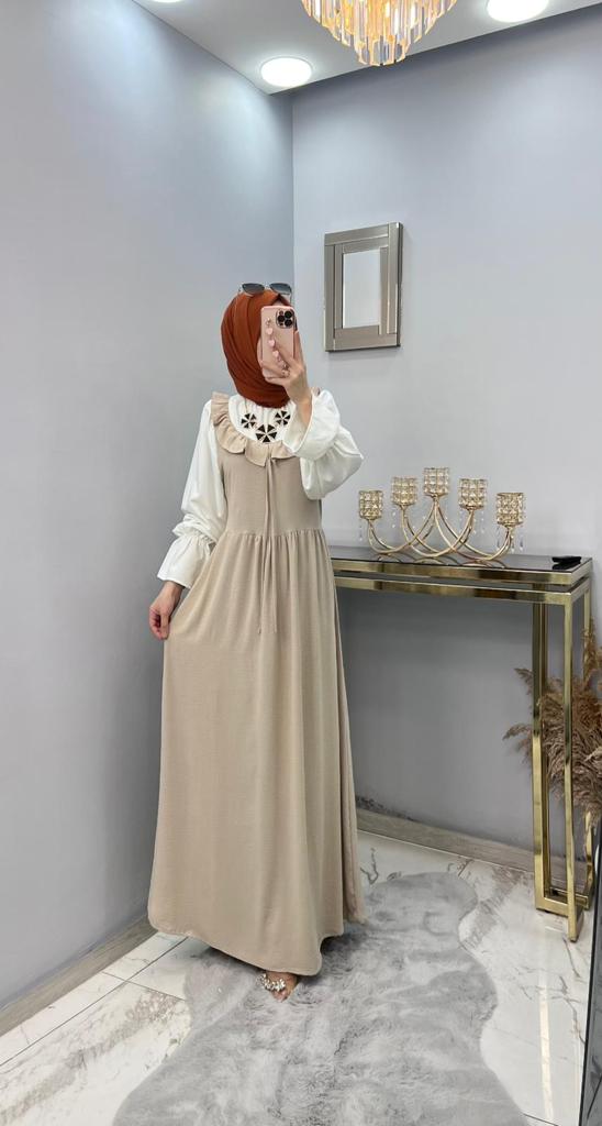 Ayrobin kumaş gömlek elbise - Görsel 5