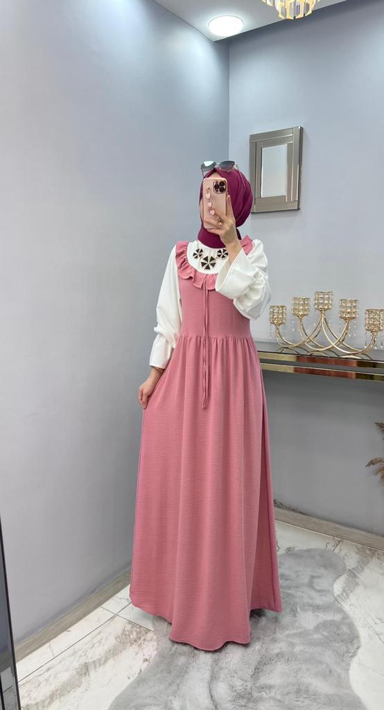 Ayrobin kumaş gömlek elbise - Görsel 4