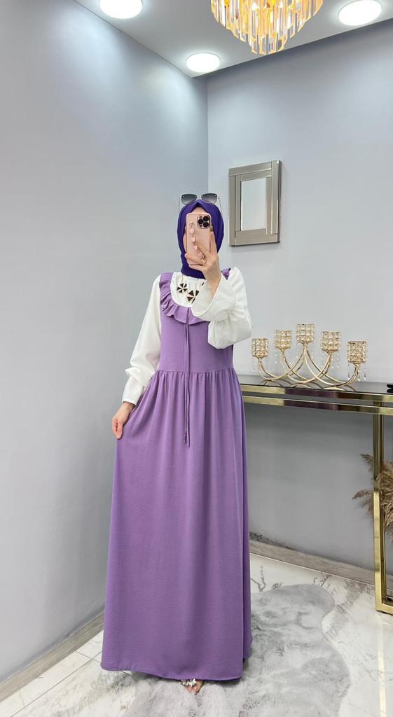 Ayrobin kumaş gömlek elbise - Görsel 3