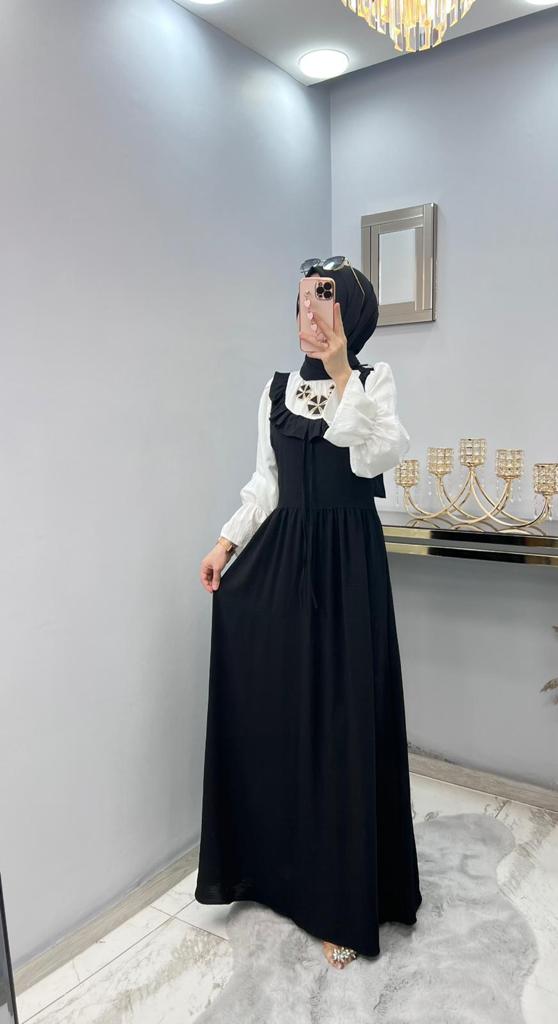 Ayrobin kumaş gömlek elbise - Görsel 2