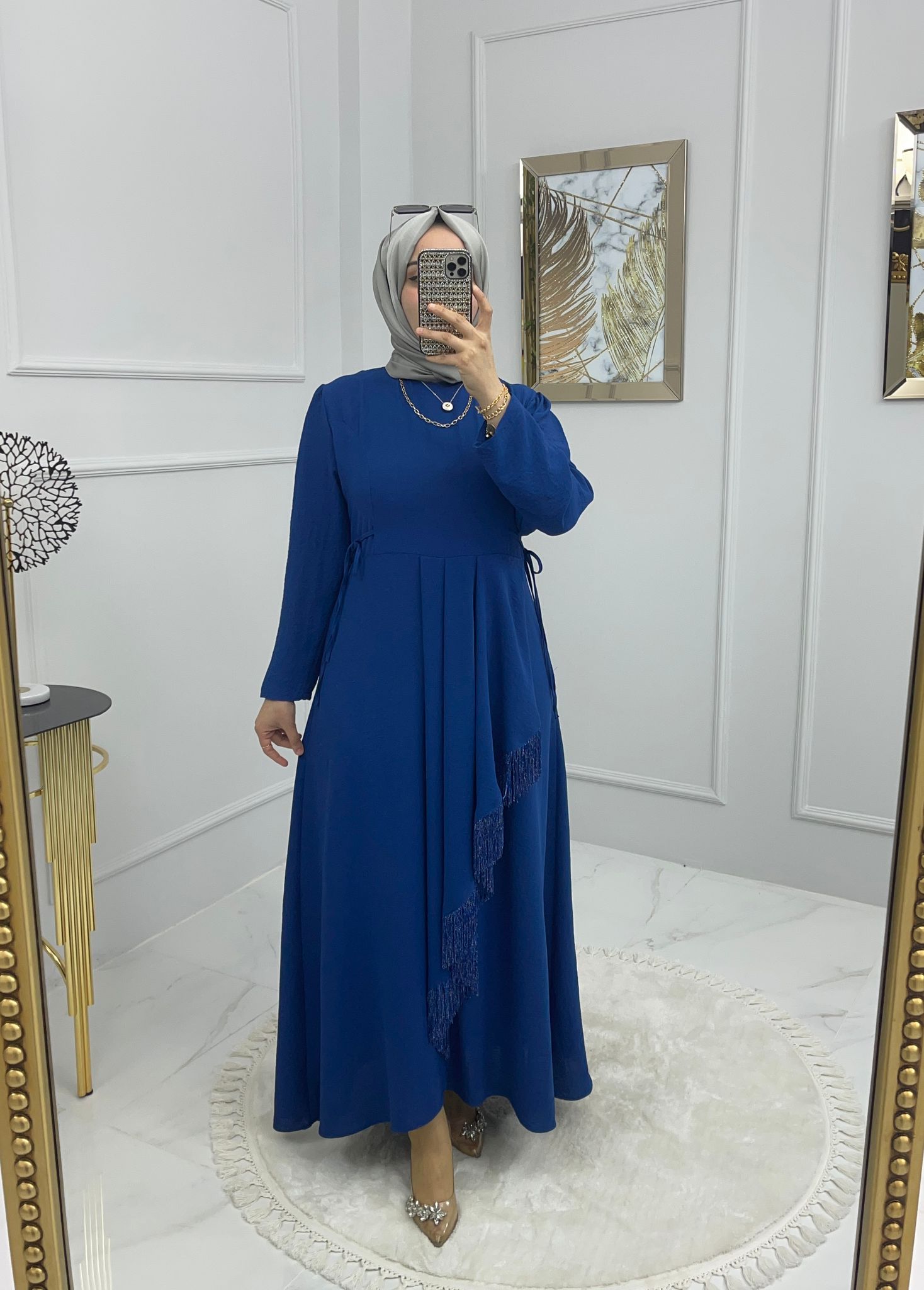 Ahunaz ayrobin kumaş elbise - Görsel 12