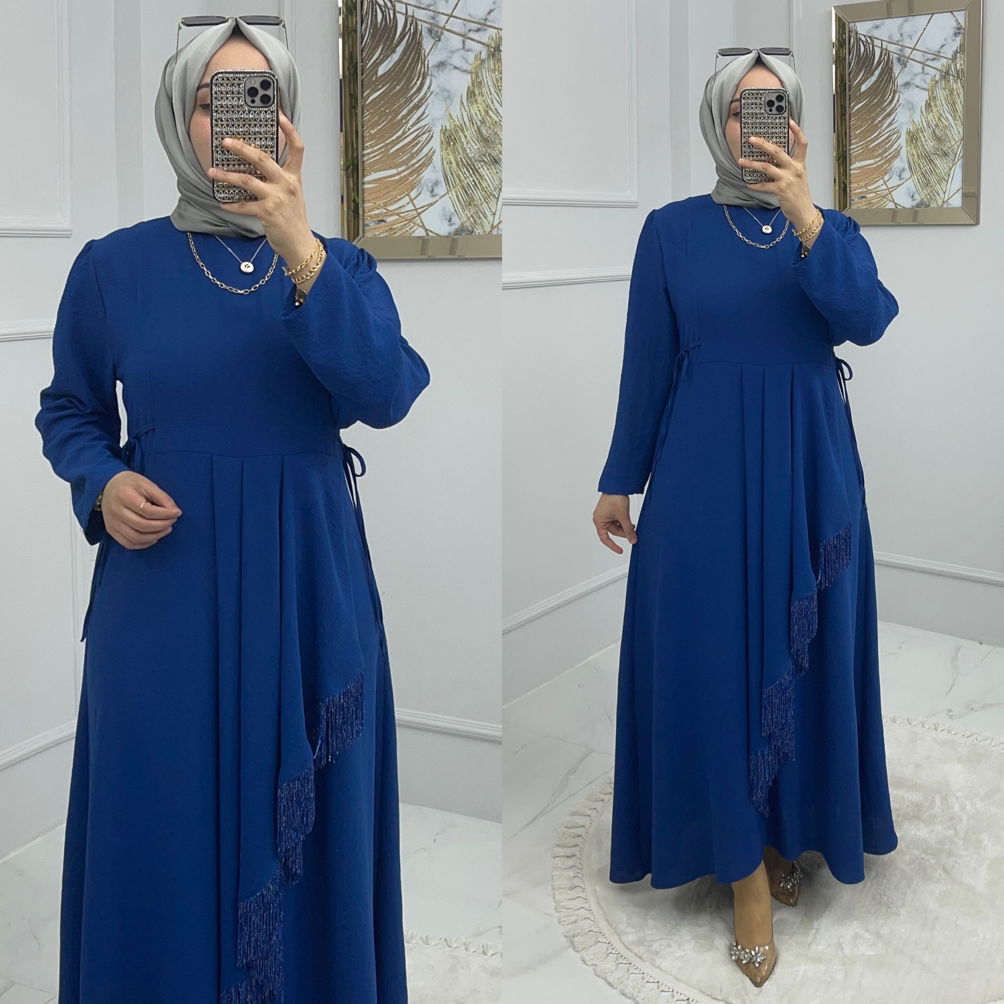 Ahunaz ayrobin kumaş elbise - Görsel 10