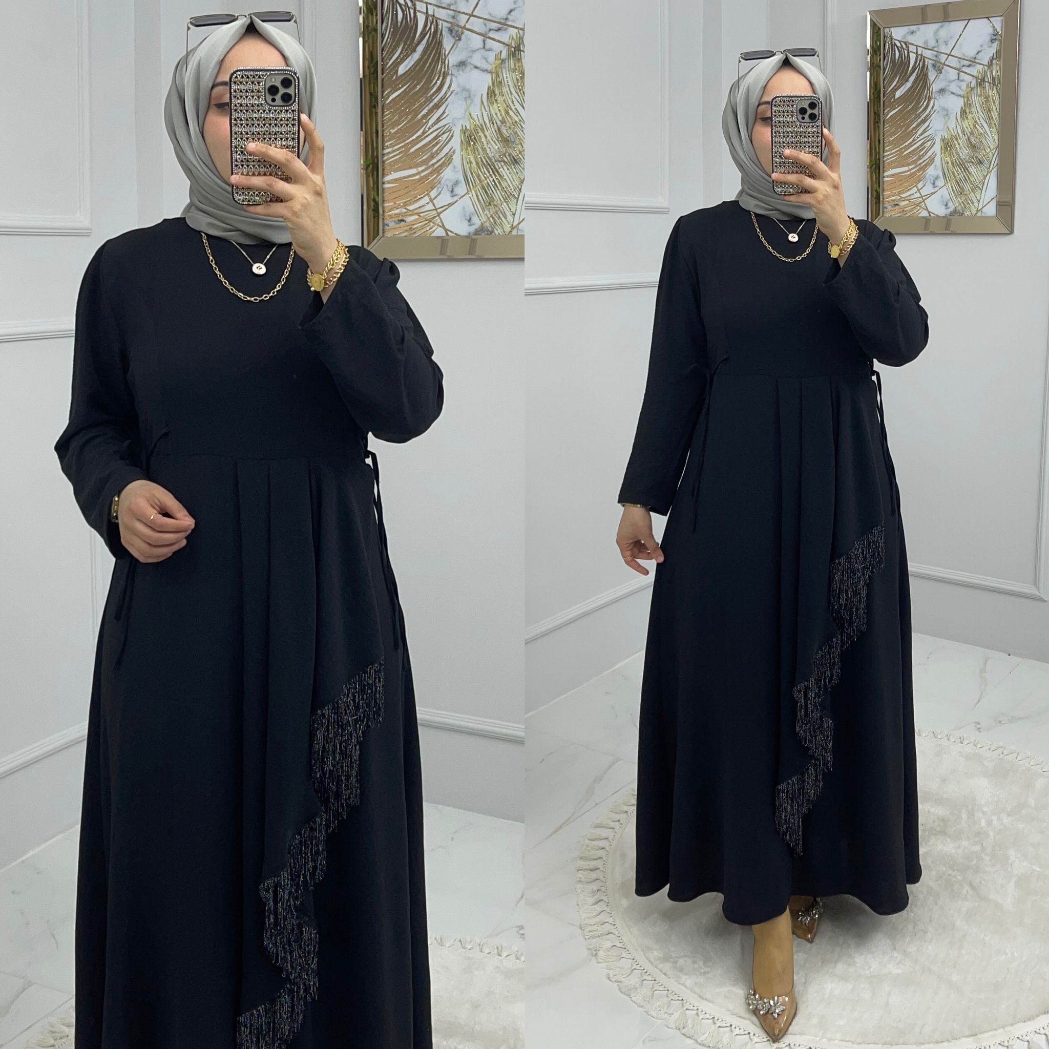 Ahunaz ayrobin kumaş elbise - Görsel 11