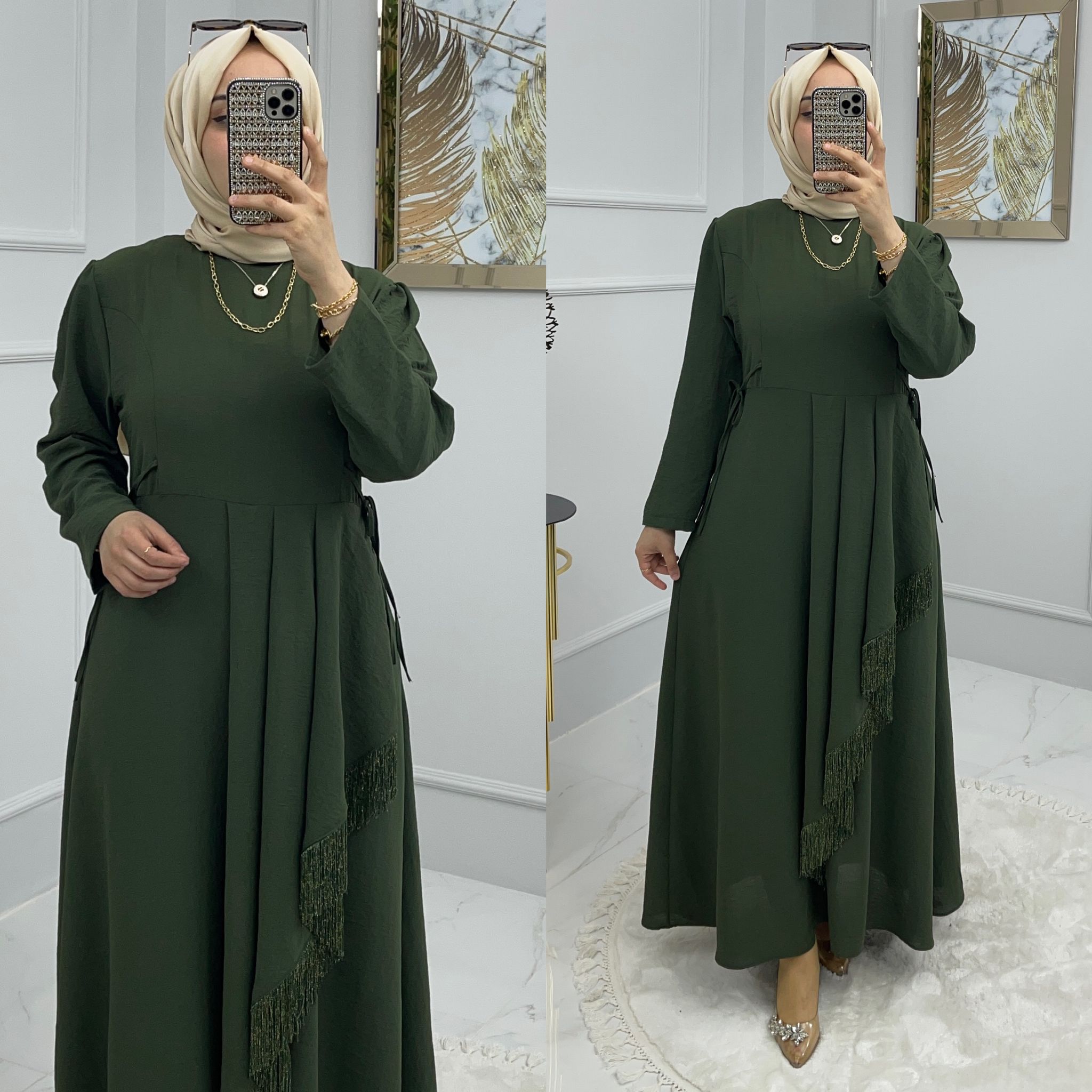 Ahunaz ayrobin kumaş elbise - Görsel 8