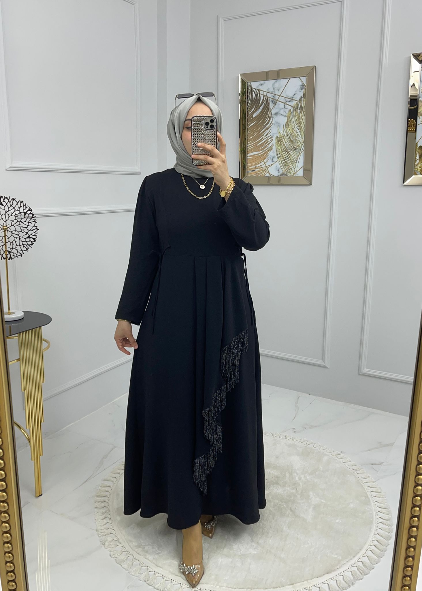 Ahunaz ayrobin kumaş elbise - Görsel 7