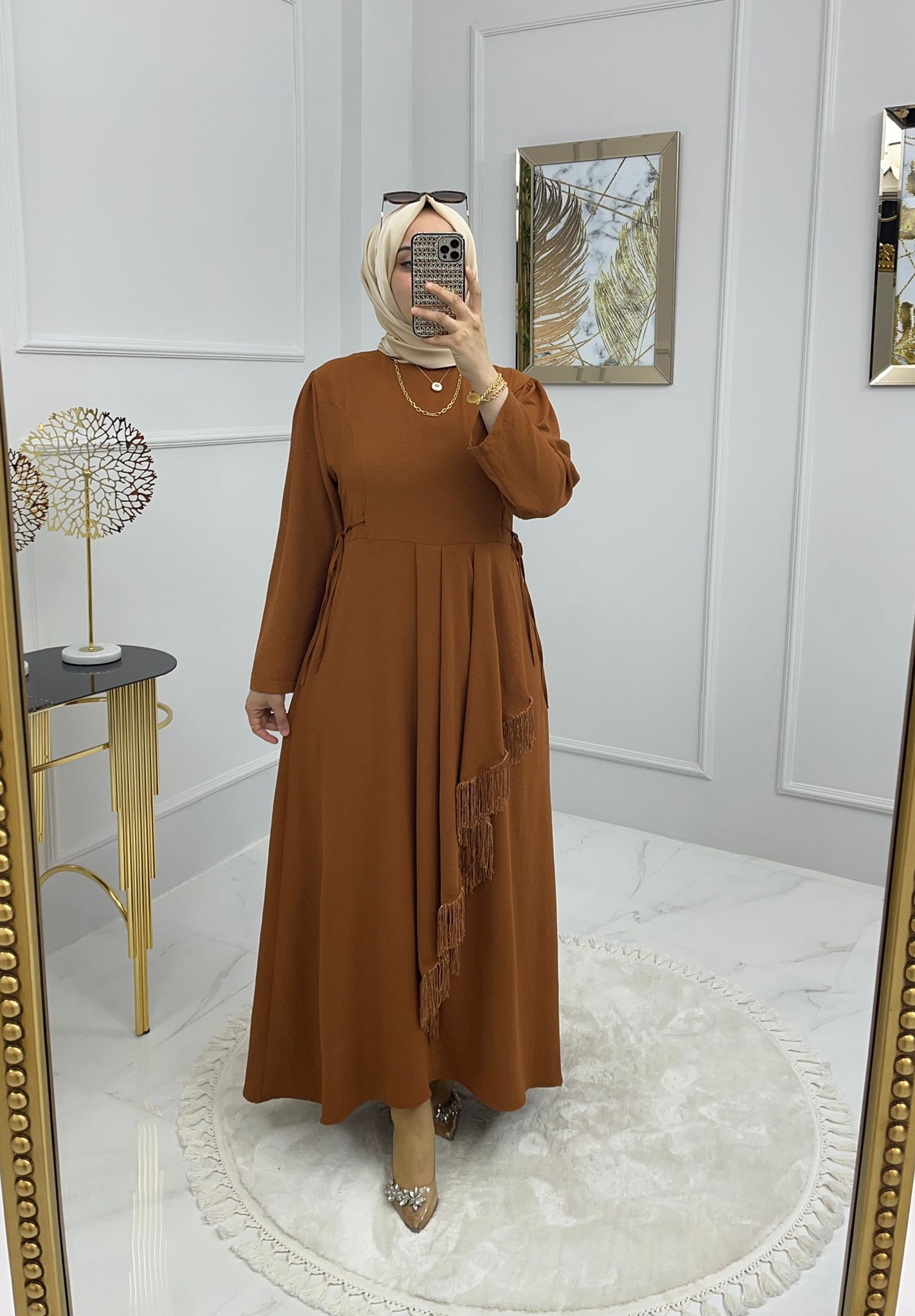 Ahunaz ayrobin kumaş elbise - Görsel 3