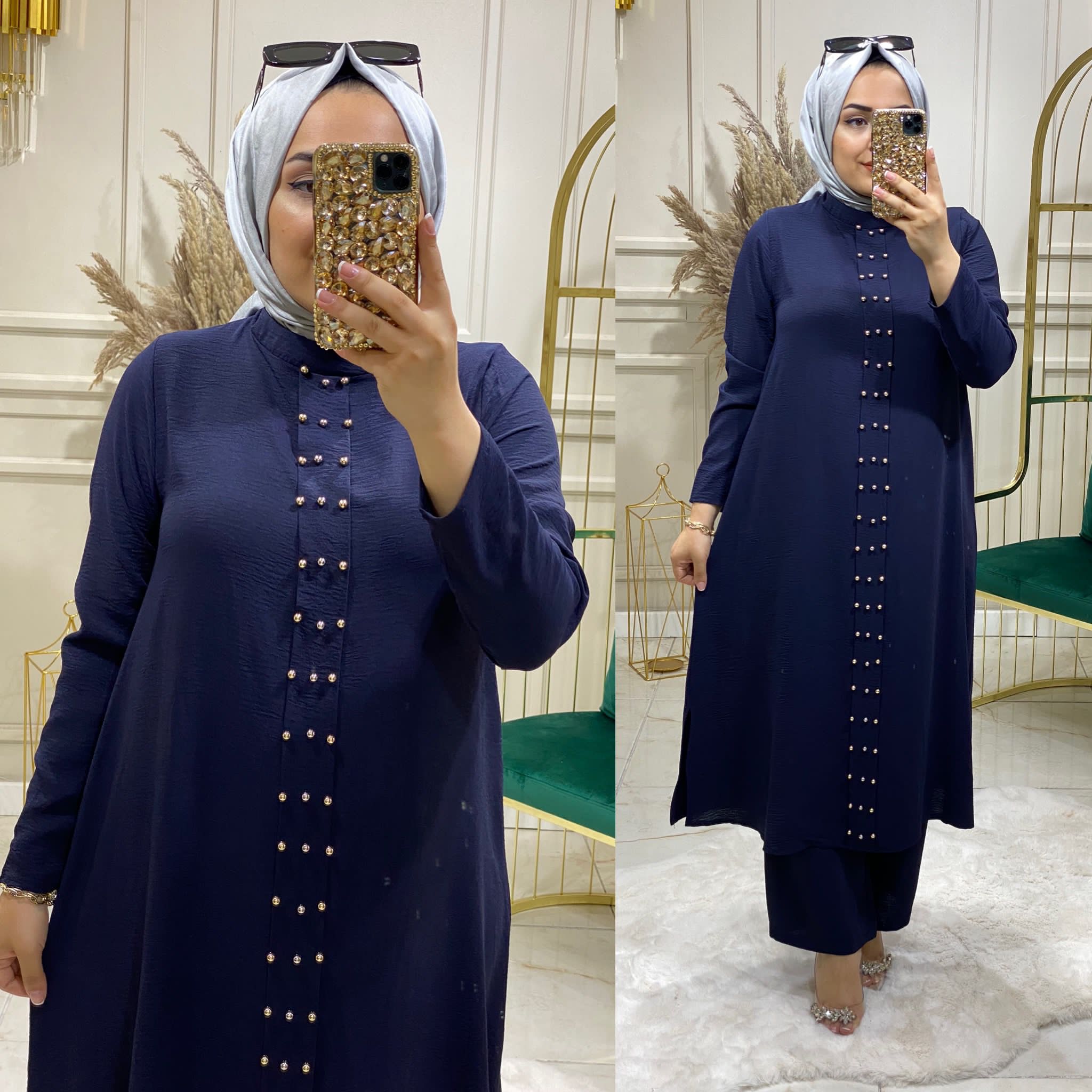 Taş detaylı ayrobin tunik takım - Görsel 3