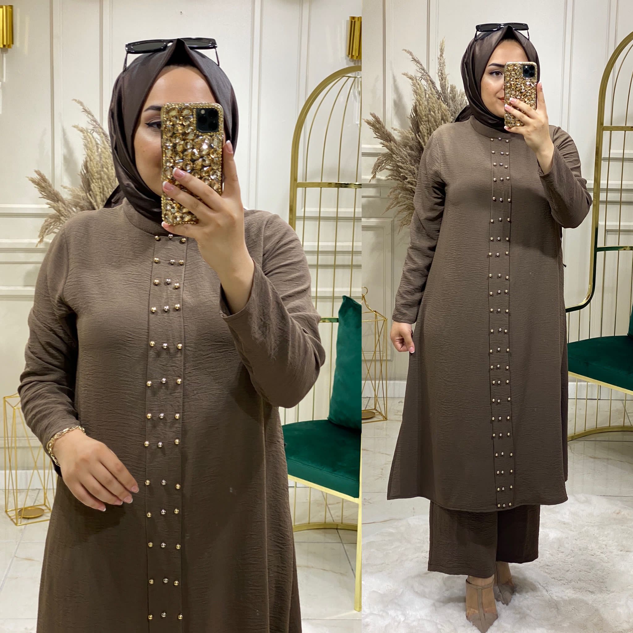 Taş detaylı ayrobin tunik takım - Görsel 4