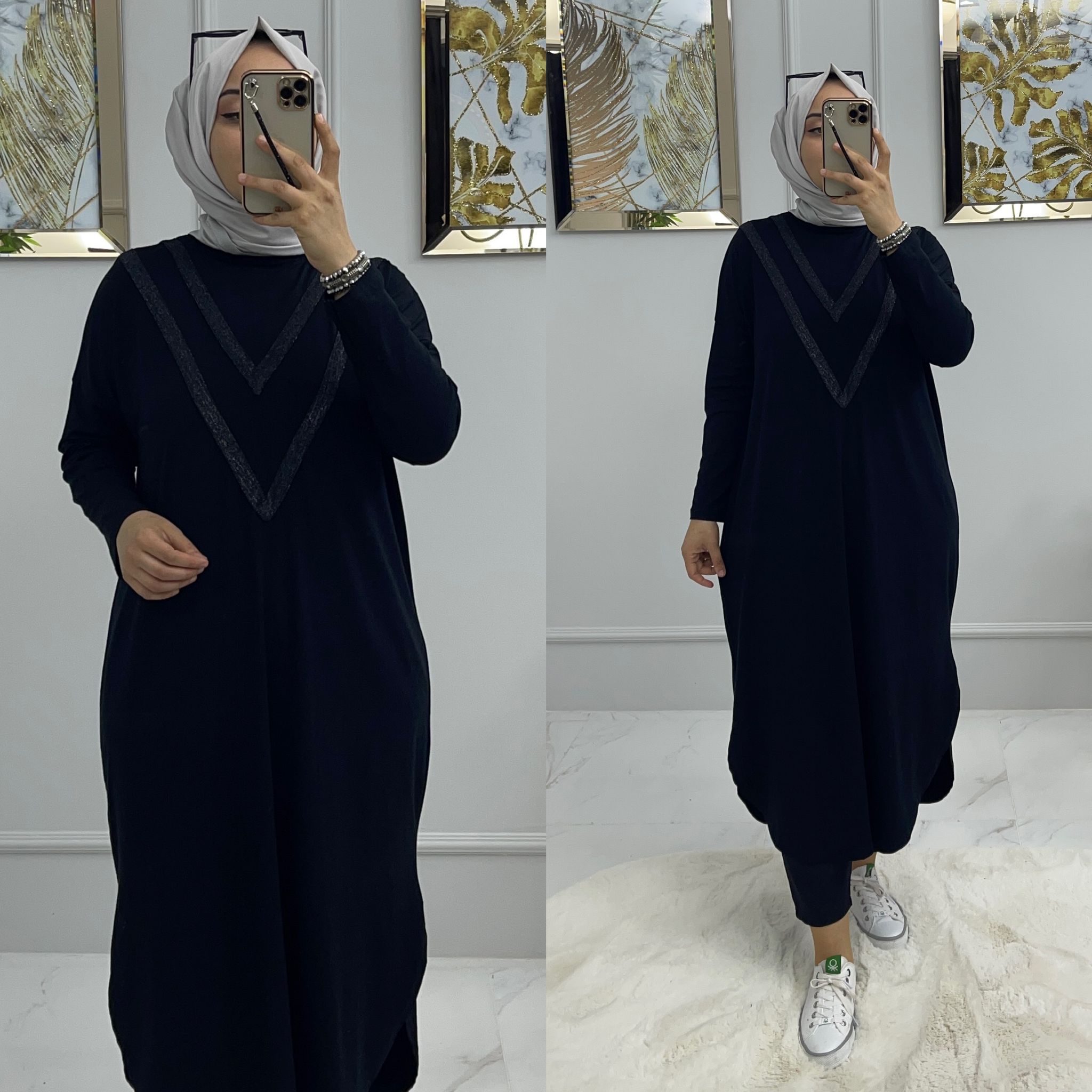Pamuklu penye kumaş tunik - Görsel 7