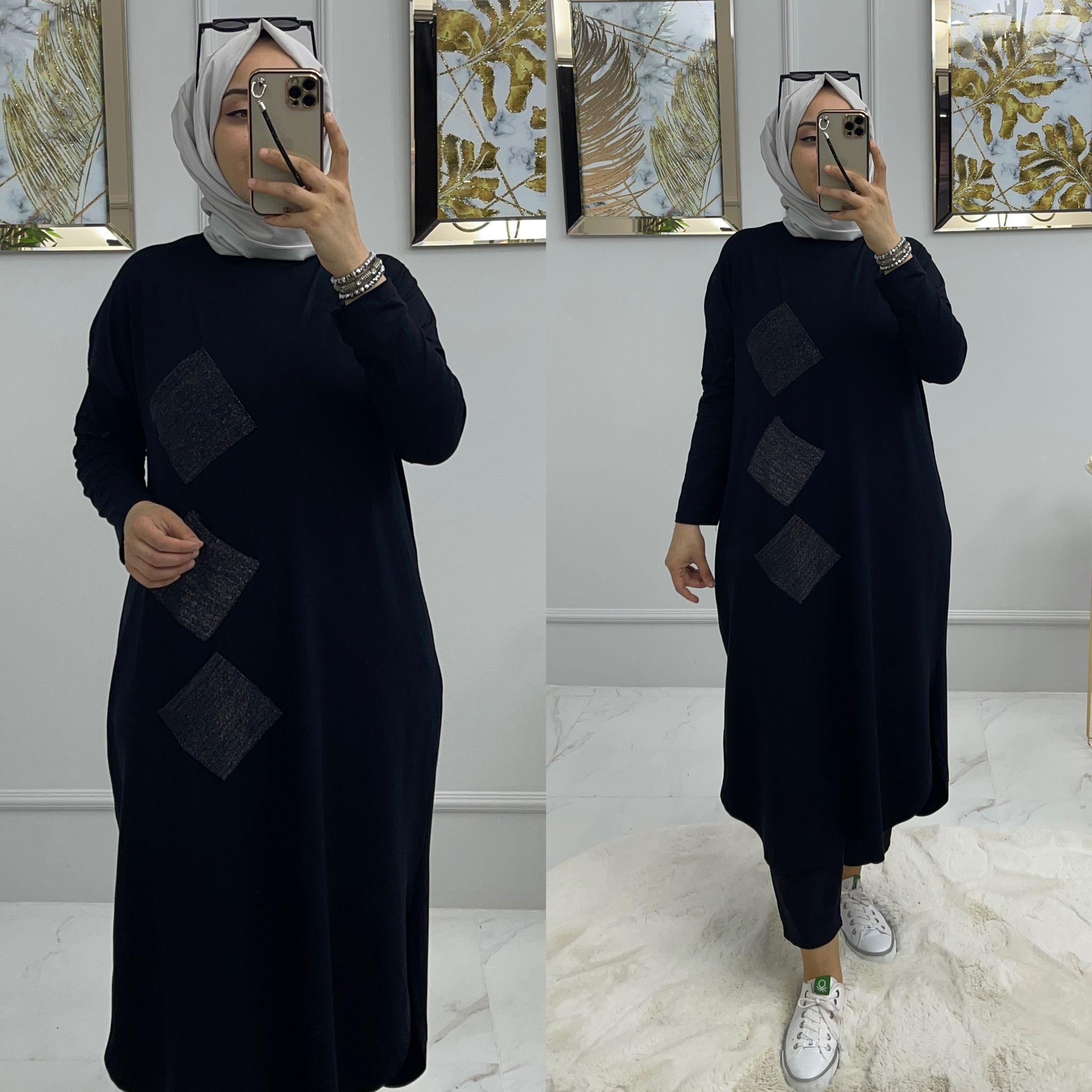 Pamuklu penye kumaş tunik - Görsel 8