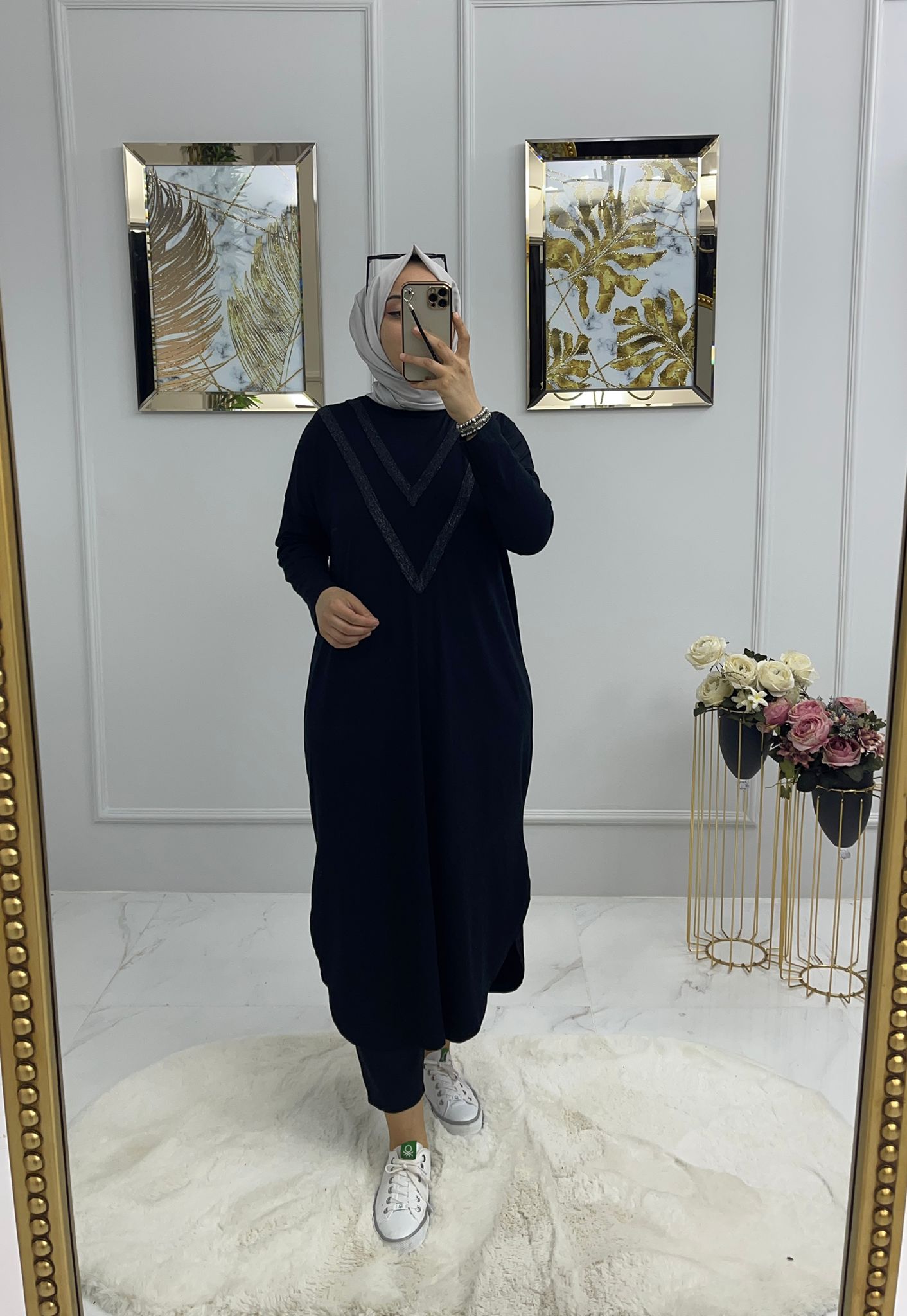 Pamuklu penye kumaş tunik - Görsel 6