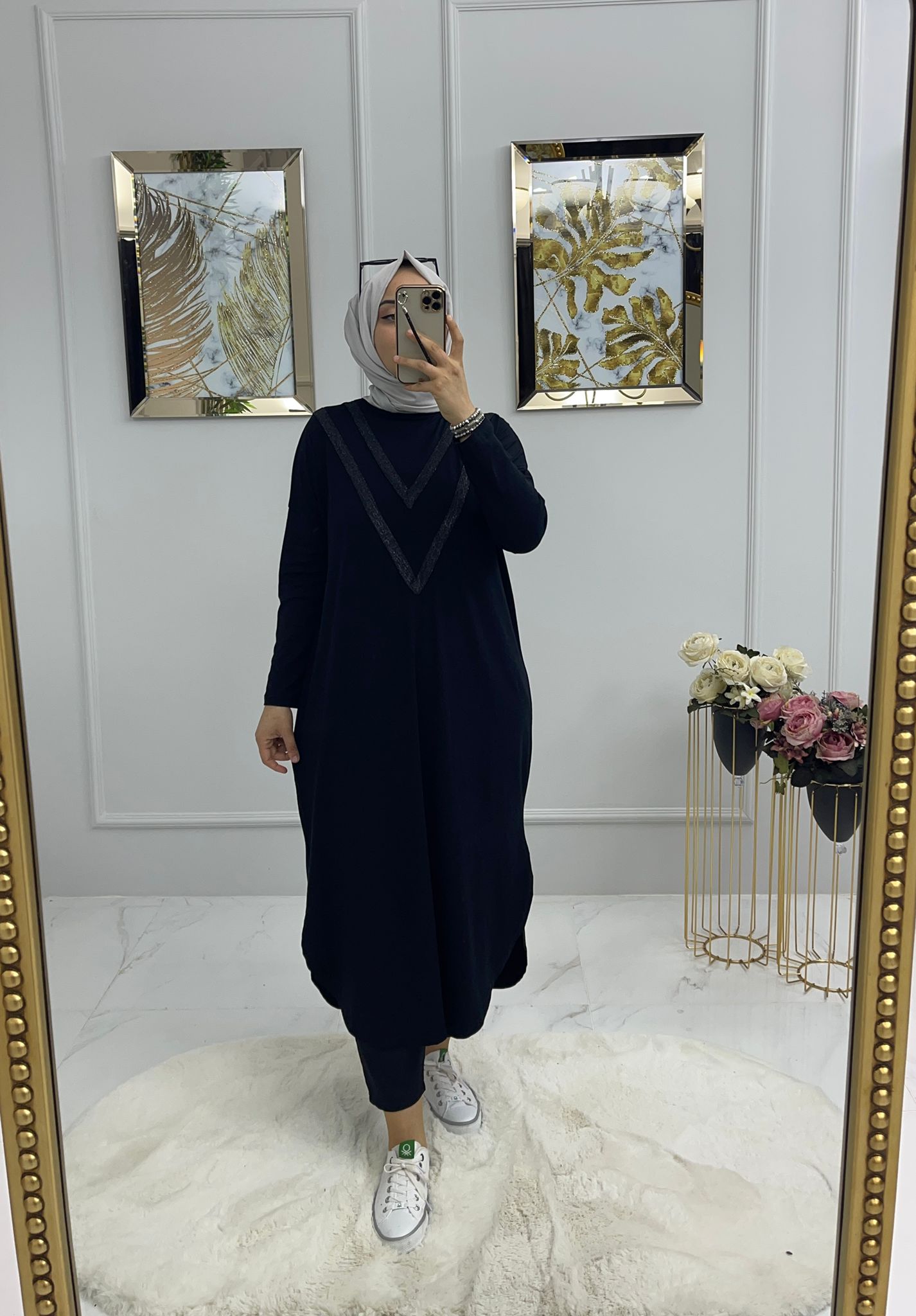 Pamuklu penye kumaş tunik - Görsel 3