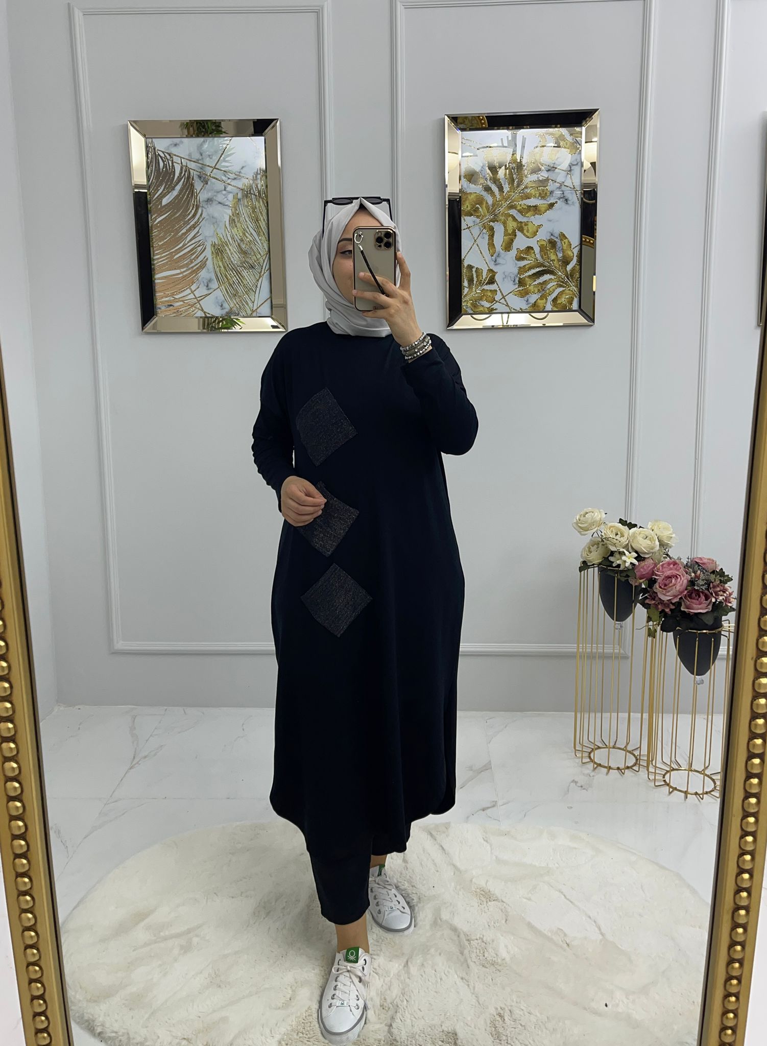 Pamuklu penye kumaş tunik - Görsel 4