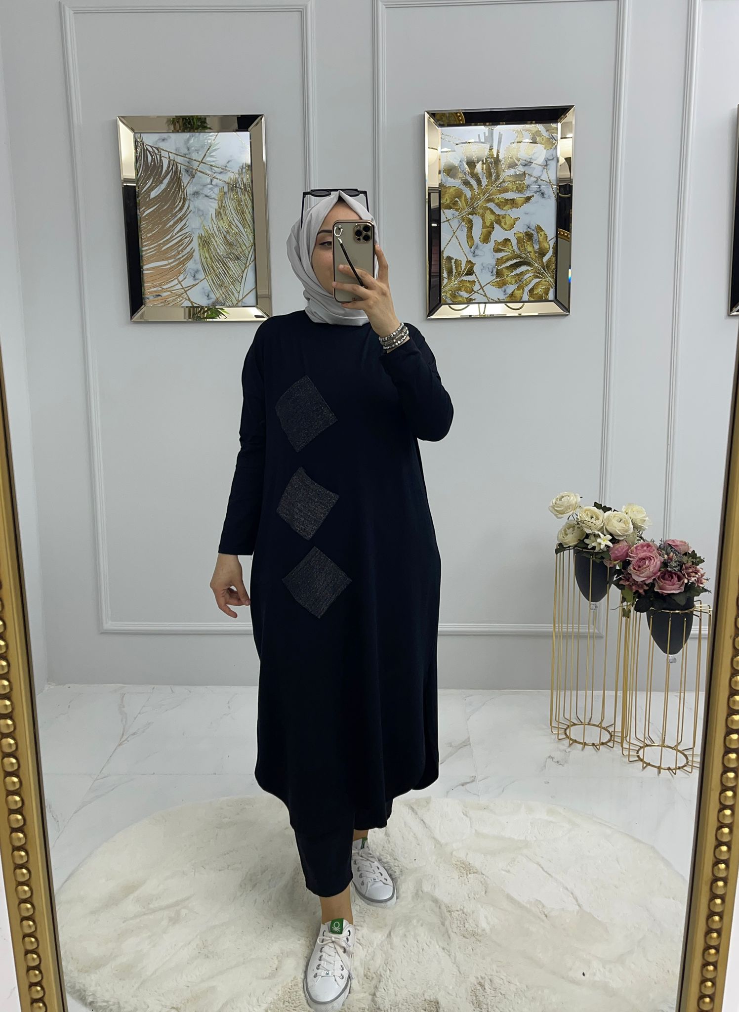 Pamuklu penye kumaş tunik - Görsel 2