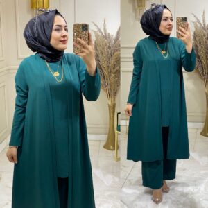 Üçlü ayrobin tunik pantolon takım