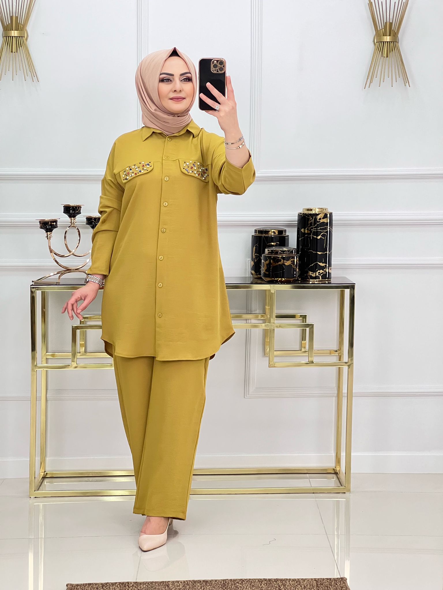 Ayrobin tunik pantolon takım - Görsel 12