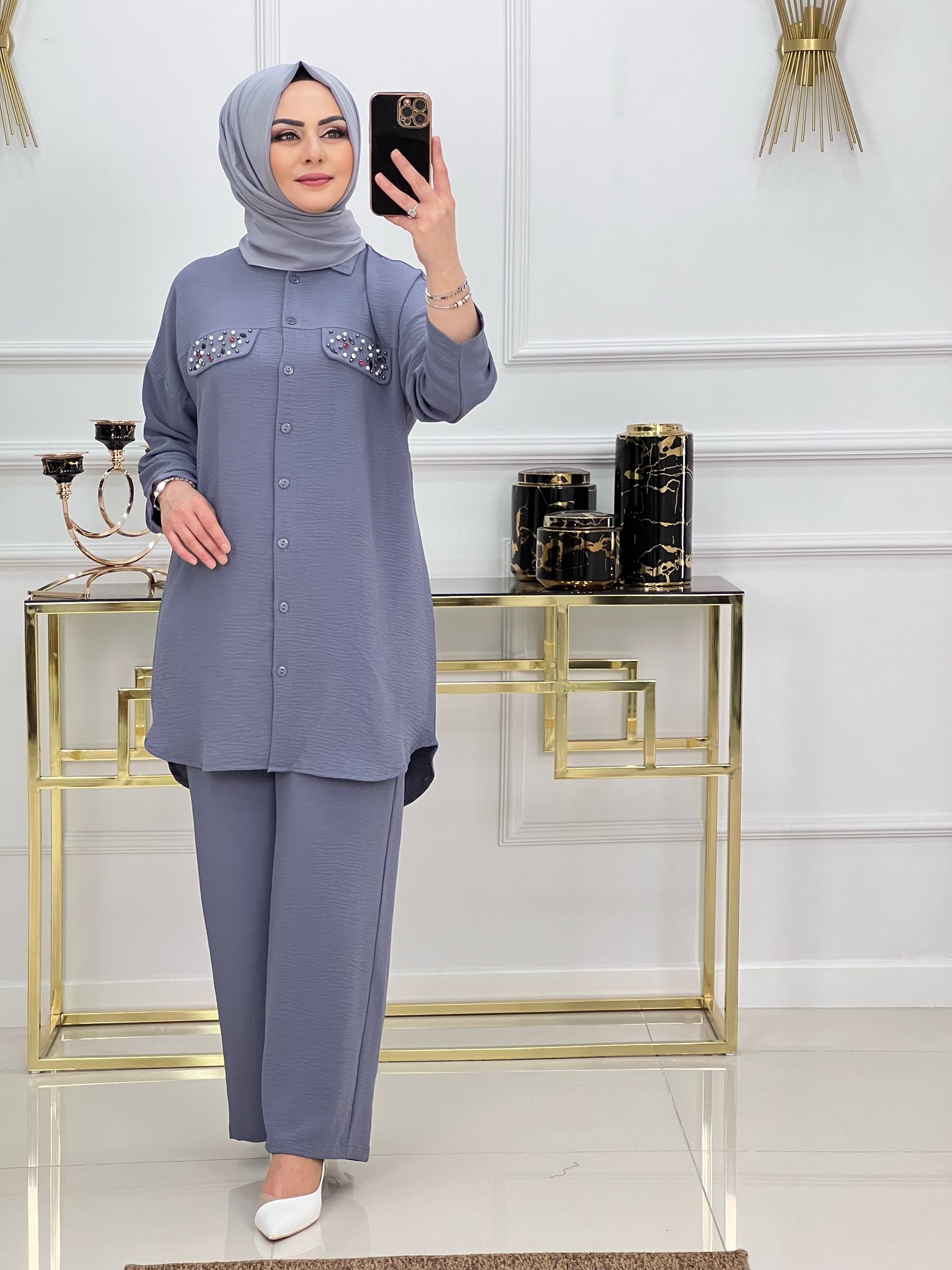 Ayrobin tunik pantolon takım - Görsel 7