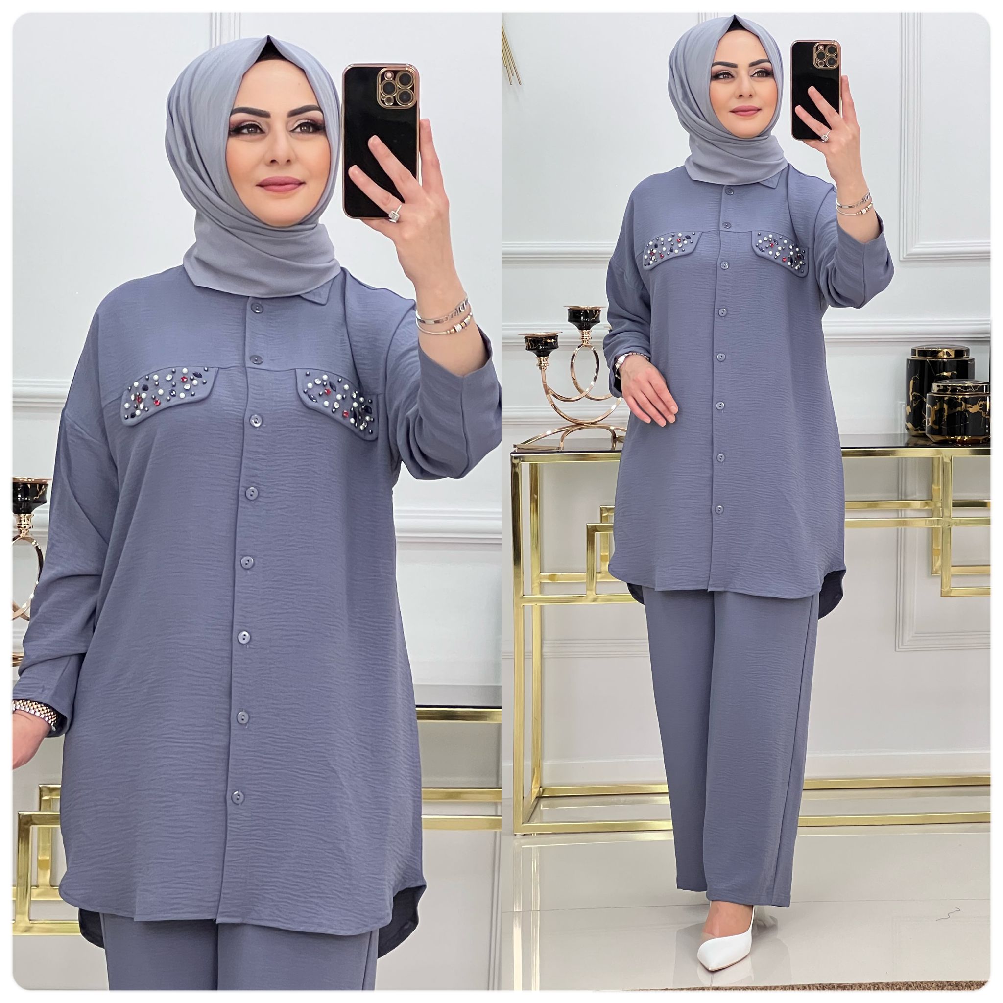Ayrobin tunik pantolon takım - Görsel 5