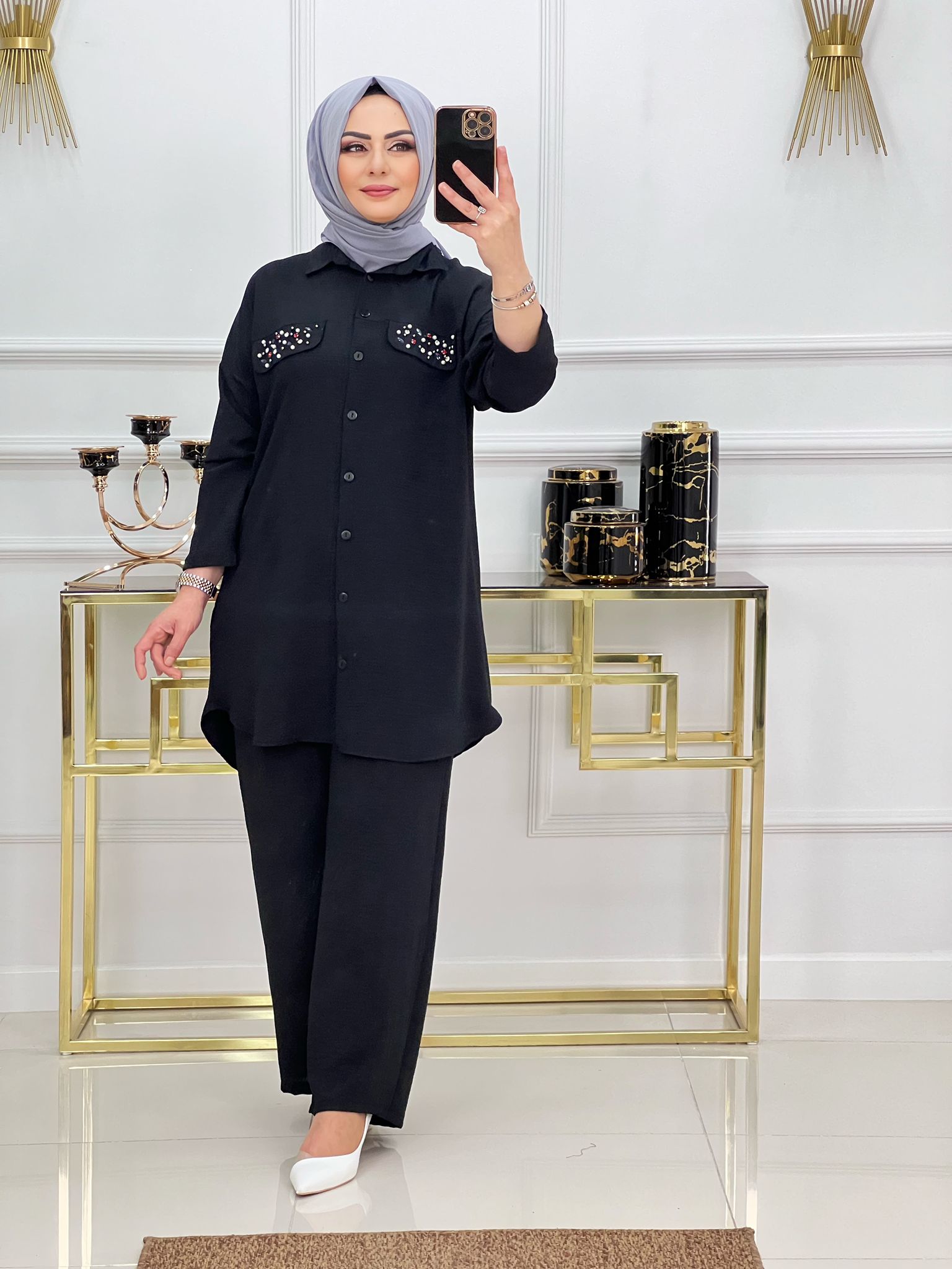 Ayrobin tunik pantolon takım - Görsel 8