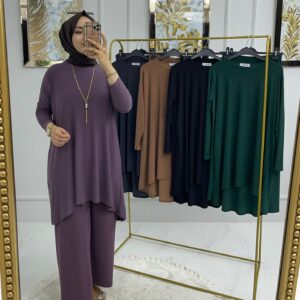 Sandy kumaş ikili tunik takım