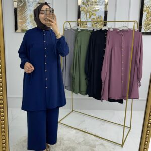 Ayrobin kumaş tunik pantolon takım