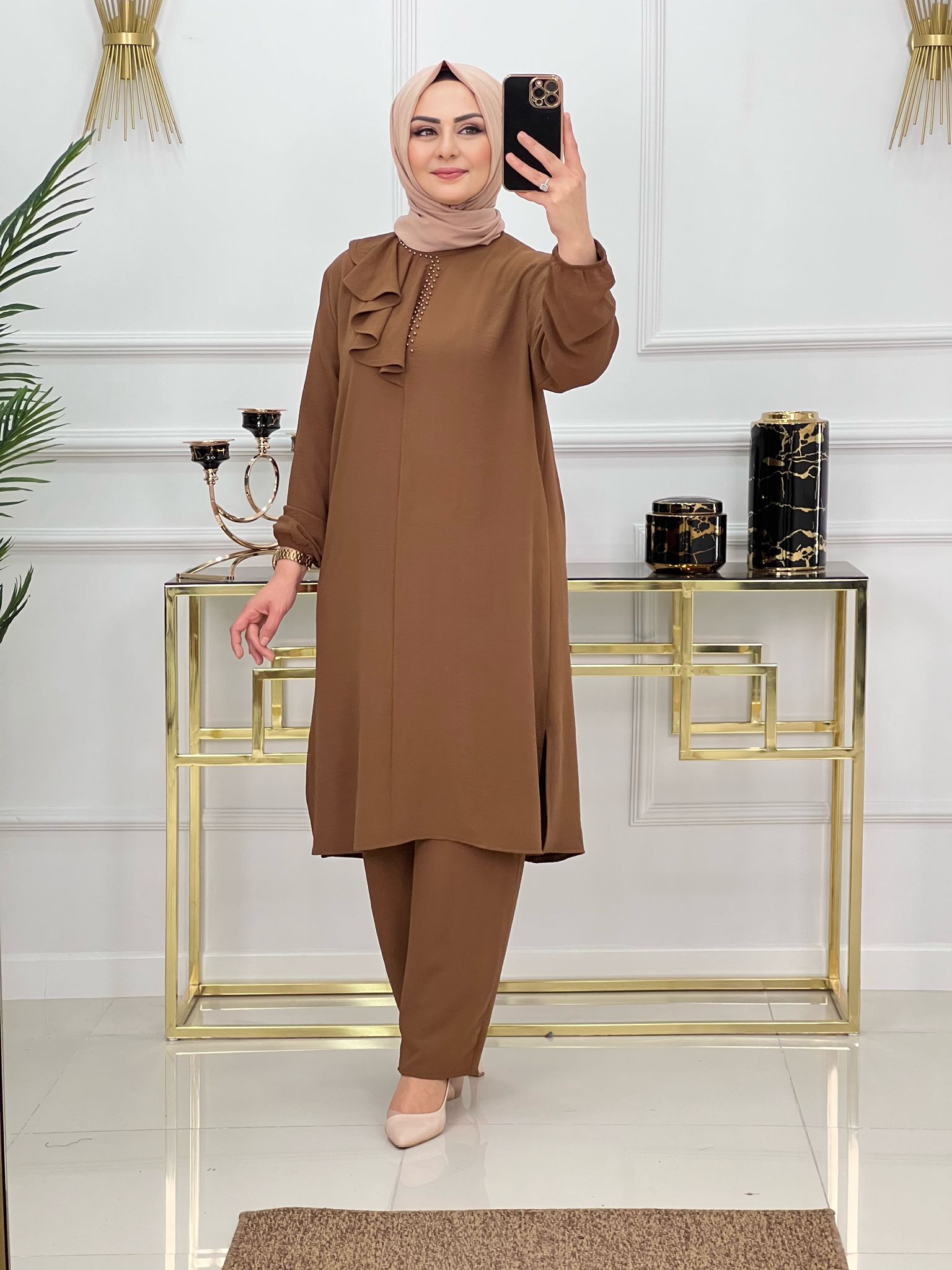Ayrobin kumaş tunik takım - Görsel 14