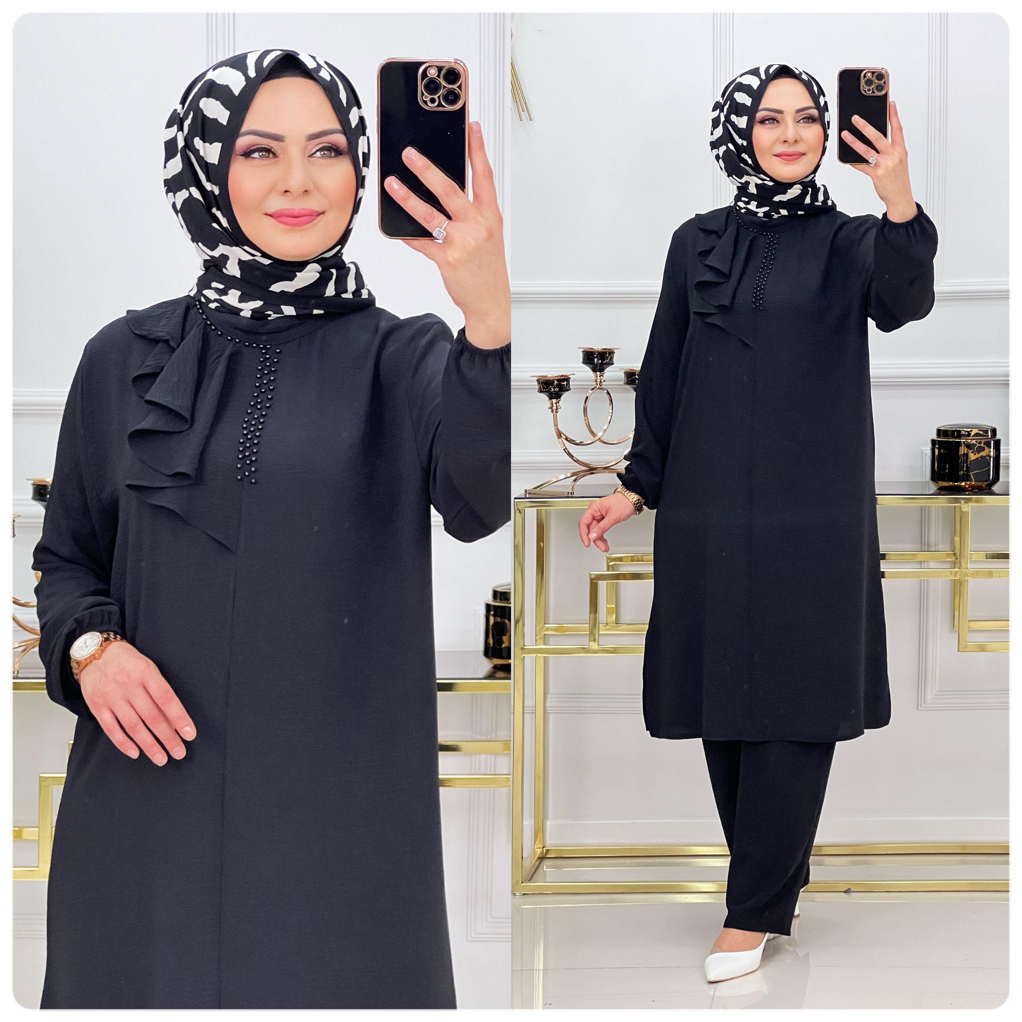 Ayrobin kumaş tunik takım - Görsel 6