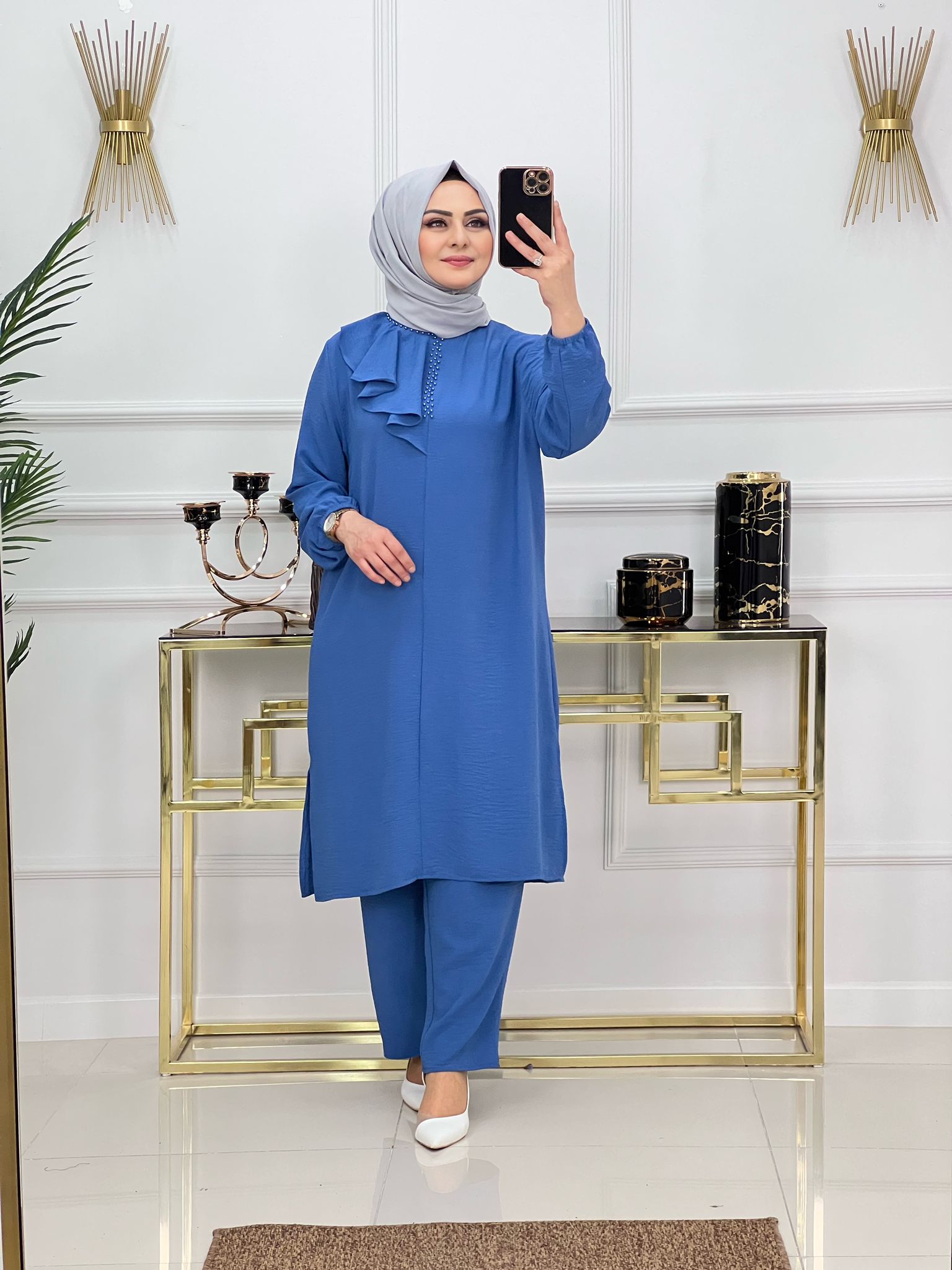 Ayrobin kumaş tunik takım - Görsel 5
