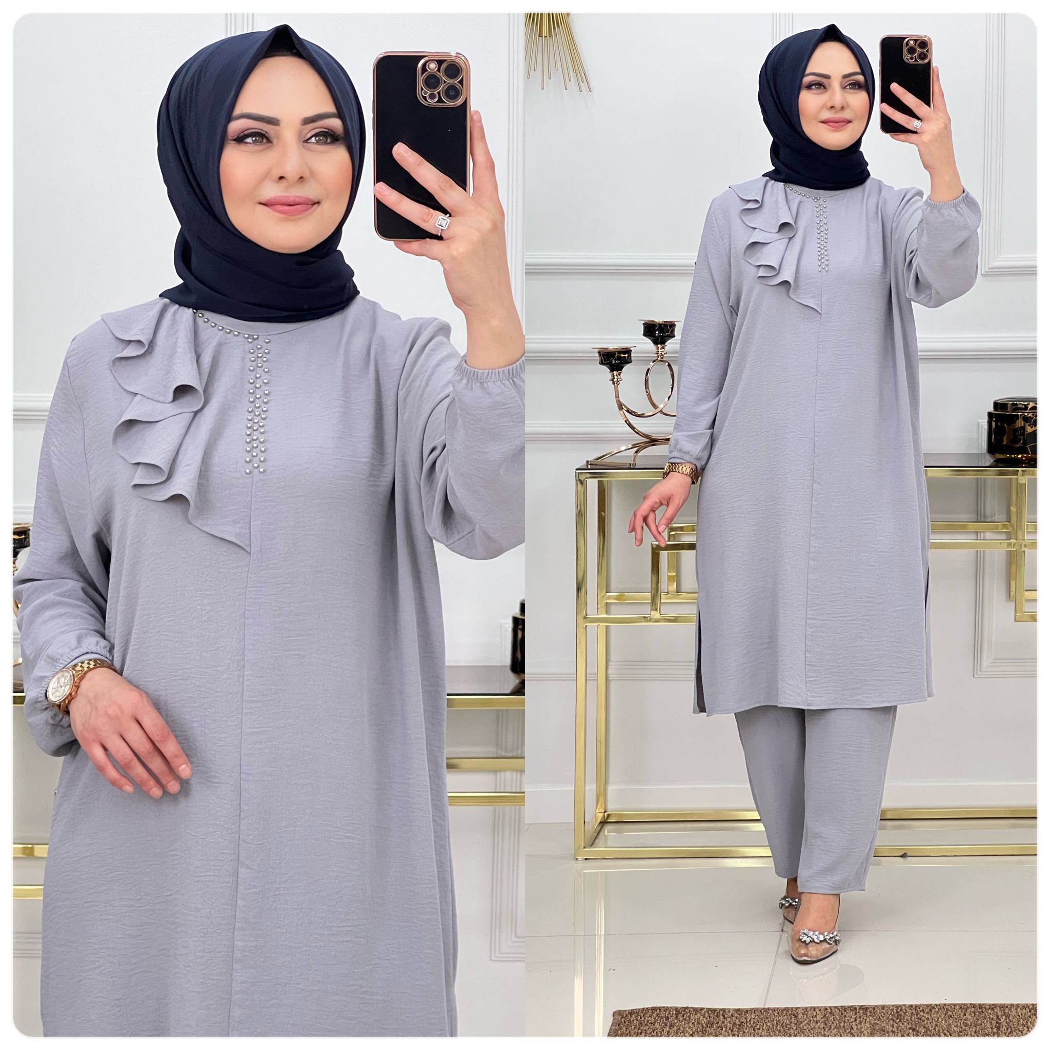 Ayrobin kumaş tunik takım - Görsel 3