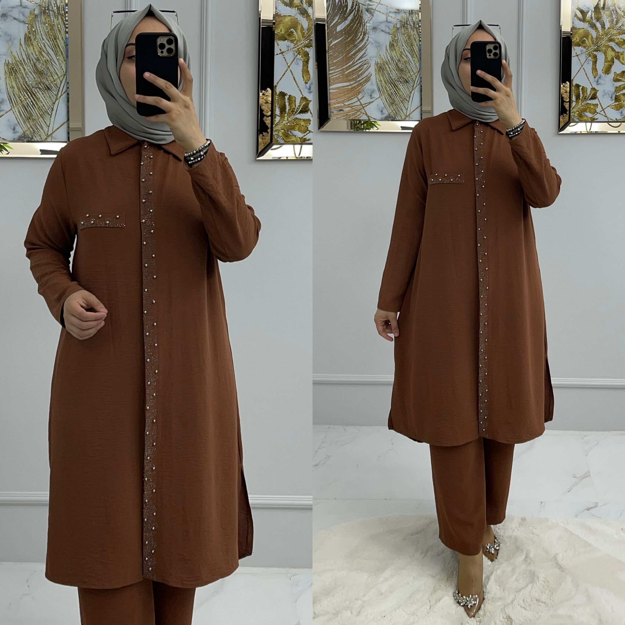 Büyük beden ayrobin tunik takım - Görsel 10