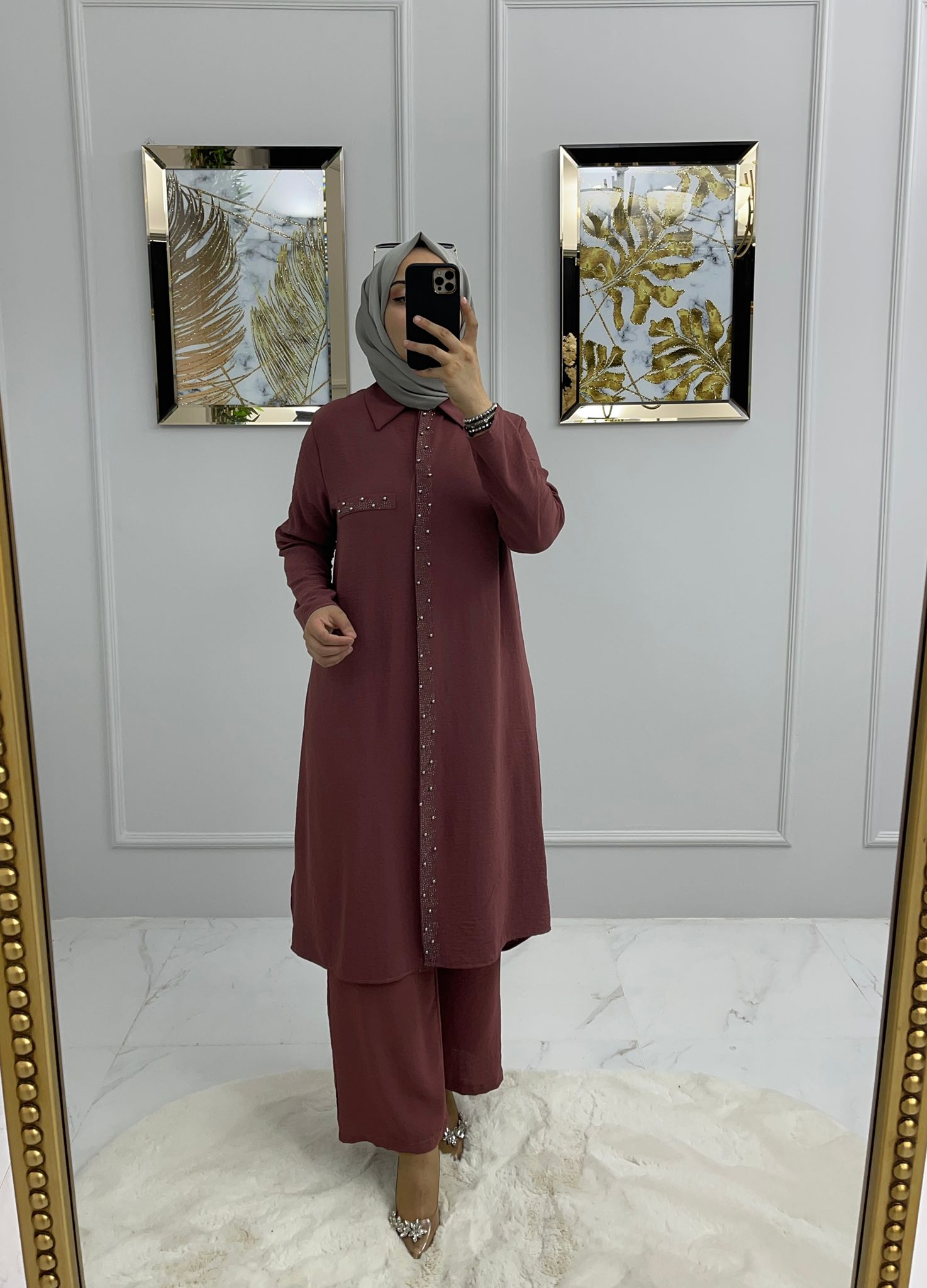 Büyük beden ayrobin tunik takım - Görsel 5